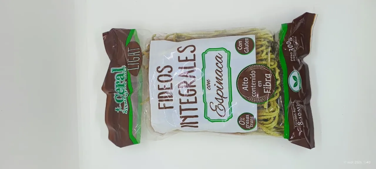 FIDEOS INTEGRAL ESPINACA